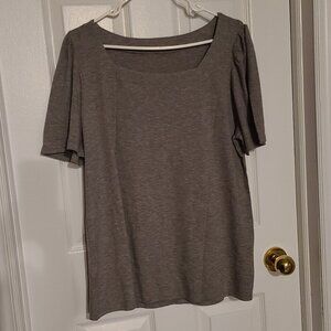 NWOT Super soft grey wide neck tshirt